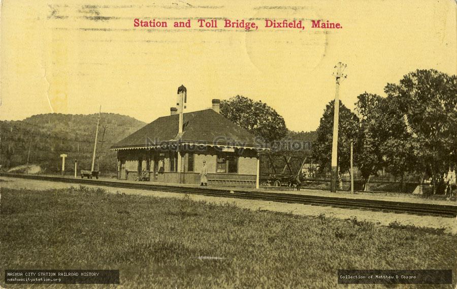 Postcard: Station and Toll Bridge, Dixfield, Maine